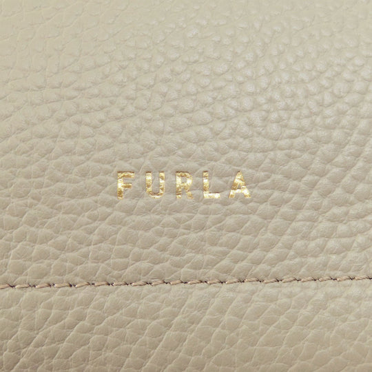 Furla Tote Bag leather gray Arch logo 2WAY Women Used Authentic