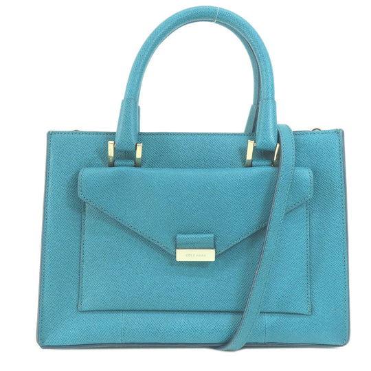 COLE HAAN Handbag PVC blue 2WAY Women Used Authentic