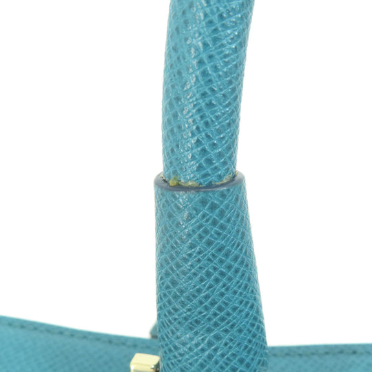 COLE HAAN Handbag PVC blue 2WAY Women Used Authentic