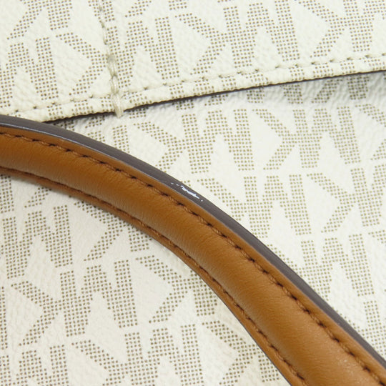 MICHAEL KORS Tote Bag PVC white MK signature Women Used Authentic