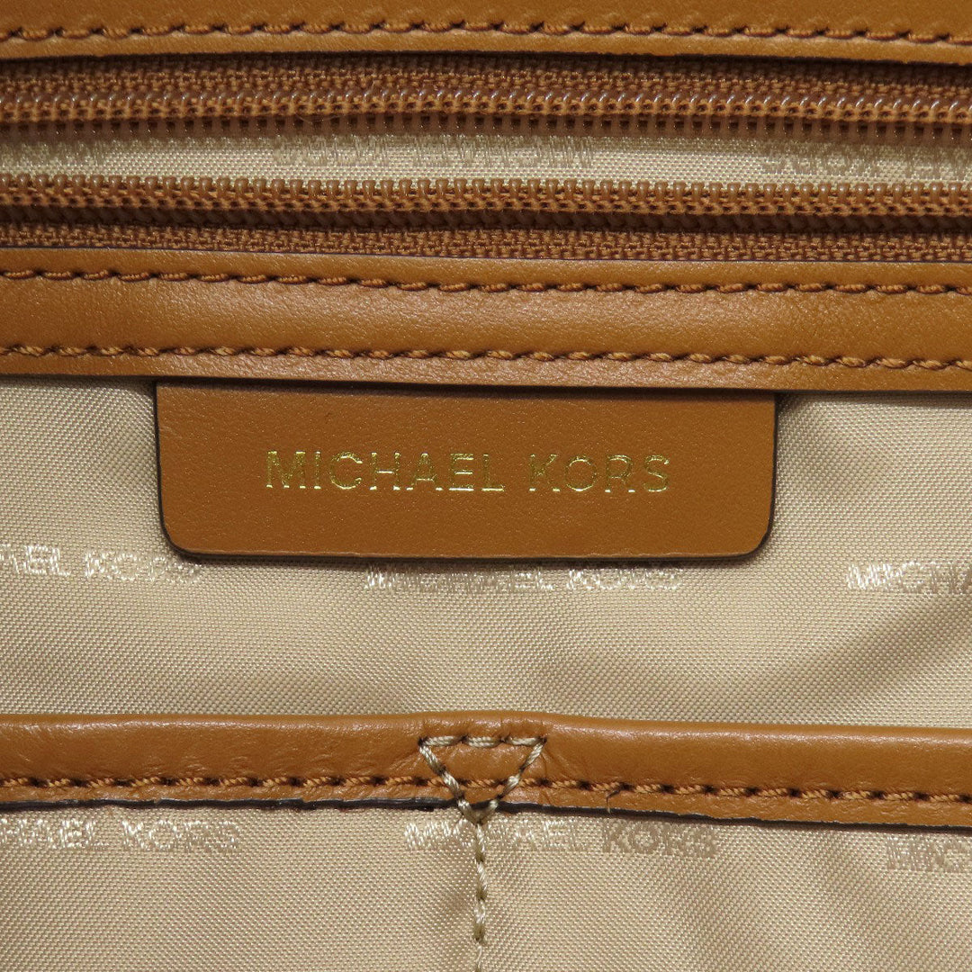 MICHAEL KORS Tote Bag PVC white MK signature Women Used Authentic