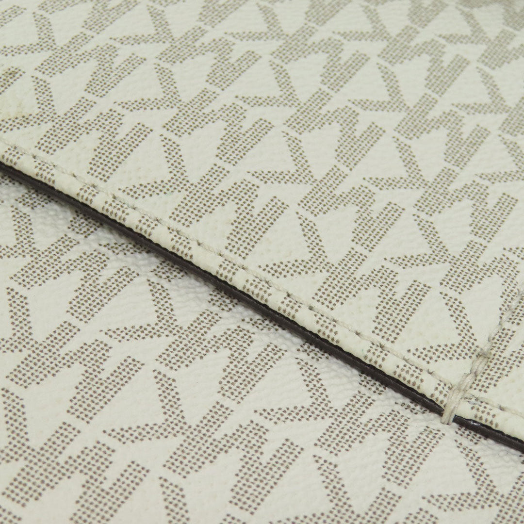 MICHAEL KORS Tote Bag PVC white MK signature Women Used Authentic