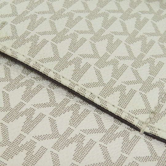 MICHAEL KORS Tote Bag PVC white MK signature Women Used Authentic