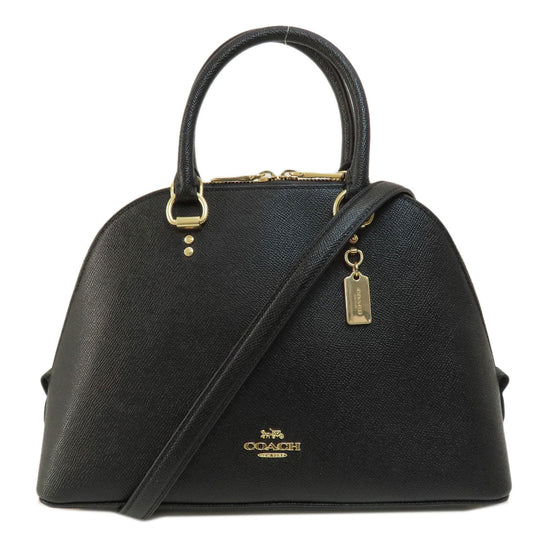 COACH Handbag 2553 leather black 2WAY Women Used Authentic