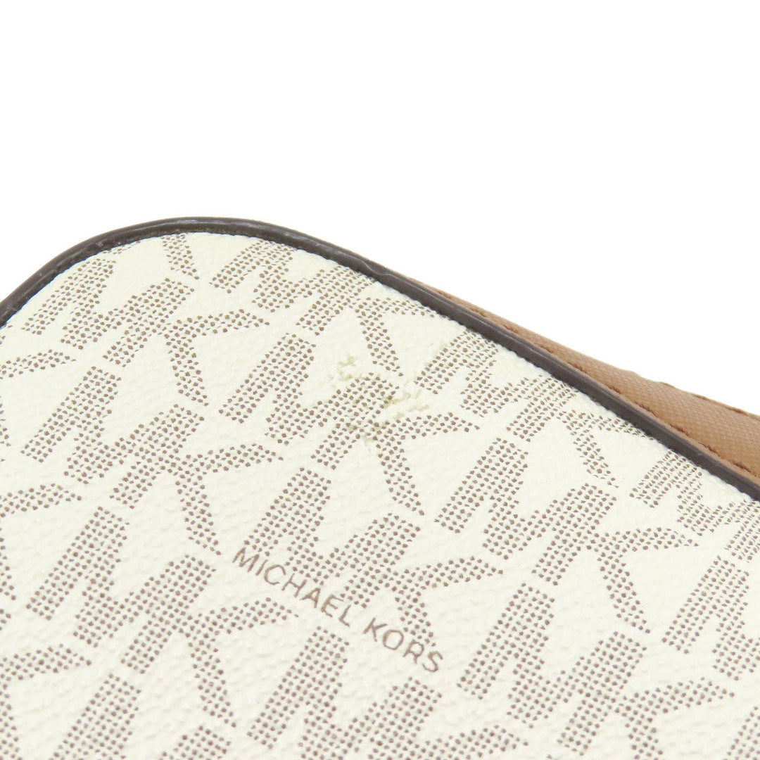 MICHAEL KORS Shoulder Bag PVC white MK signature Women Used Authentic