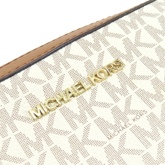 MICHAEL KORS Shoulder Bag PVC white MK signature Women Used Authentic
