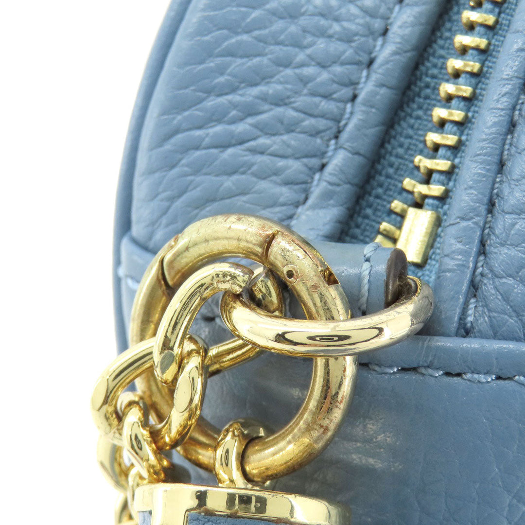 MICHAEL KORS Shoulder Bag leather blue logo Women Used Authentic