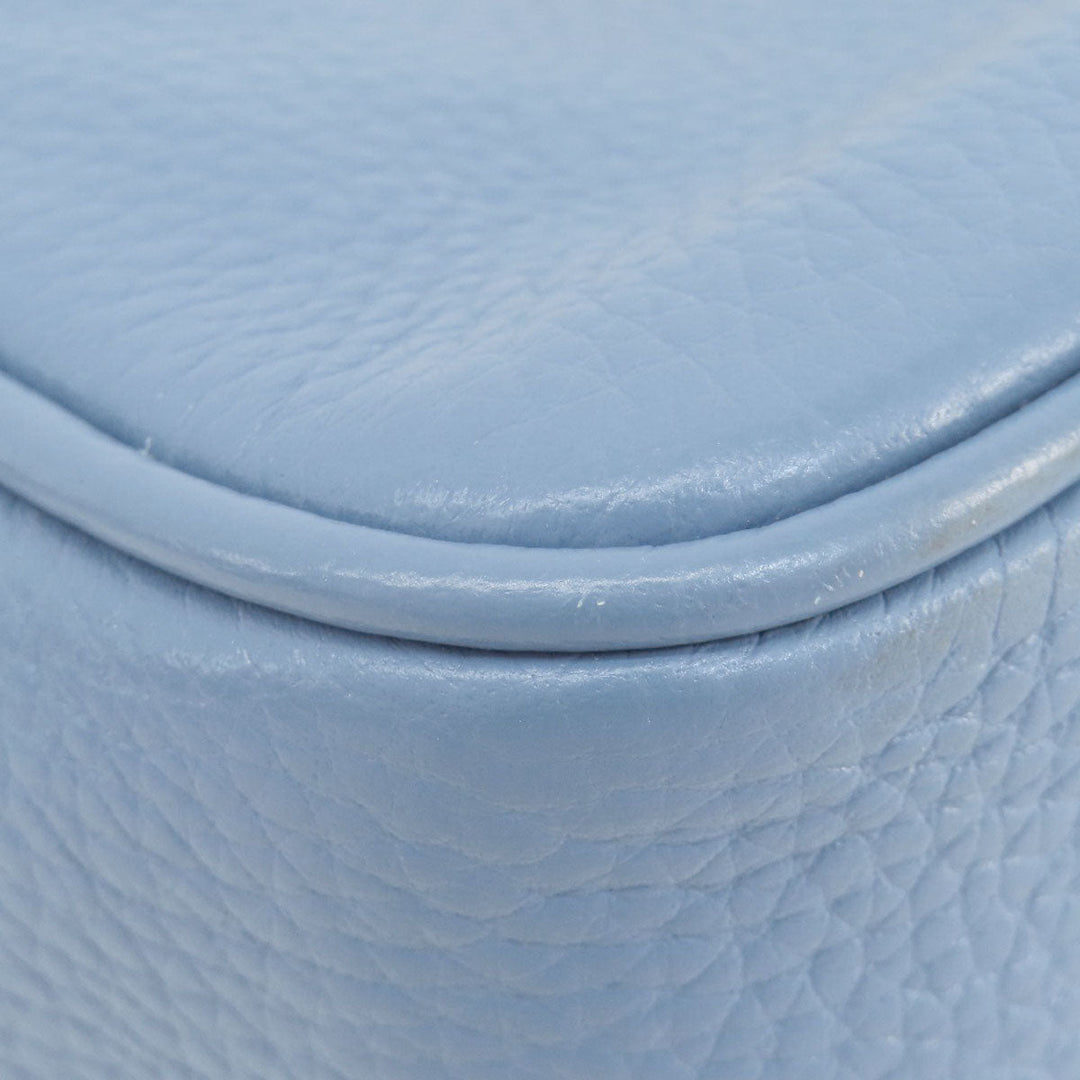 MICHAEL KORS Shoulder Bag leather blue logo Women Used Authentic