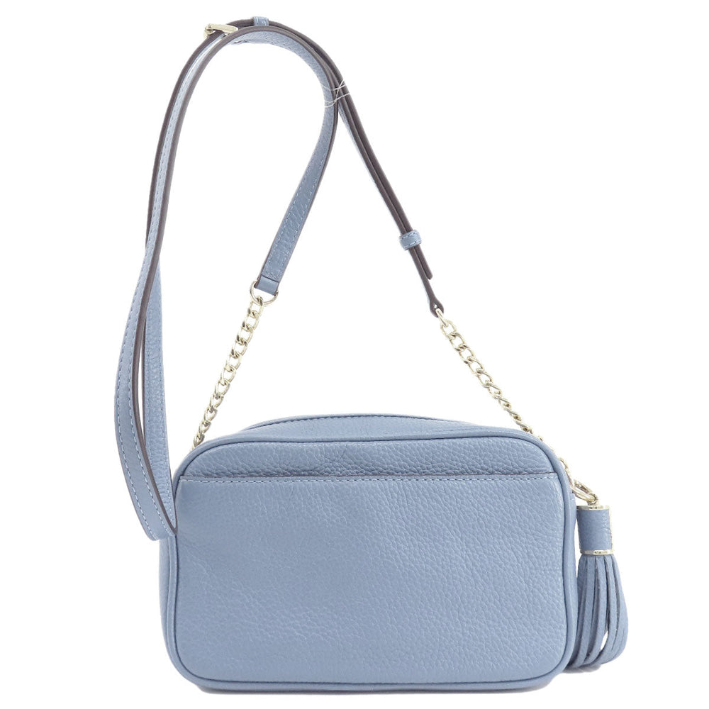MICHAEL KORS Shoulder Bag leather blue logo Women Used Authentic
