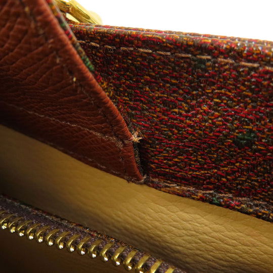 ETRO Handbag PVC Brown Paisley Pattern Women Used Authentic