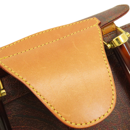 ETRO Handbag PVC Brown Paisley Pattern Women Used Authentic