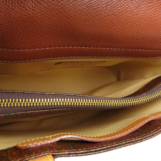 ETRO Handbag PVC Brown Paisley Pattern Women Used Authentic
