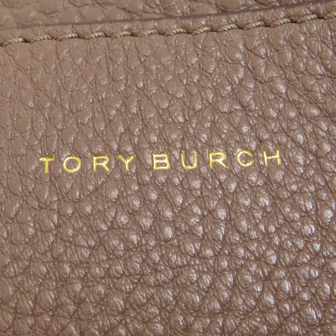 Tory Burch Tote Bag leather gray logo