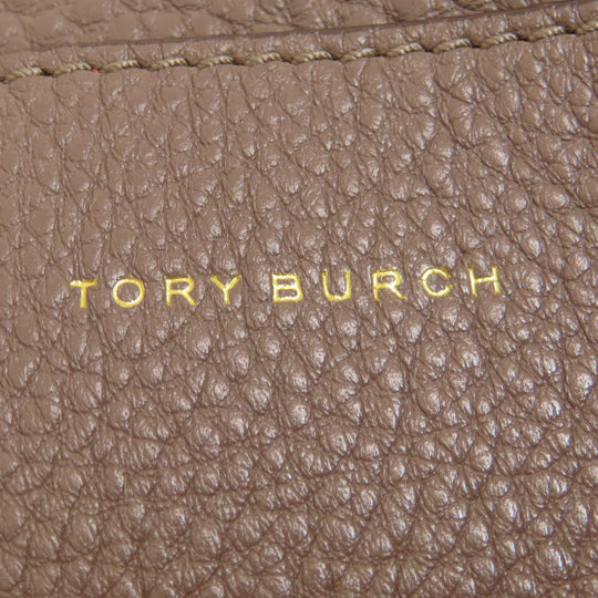 Tory Burch Tote Bag leather gray logo