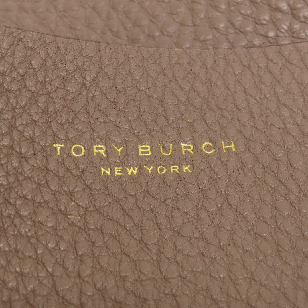 Tory Burch Tote Bag leather gray logo