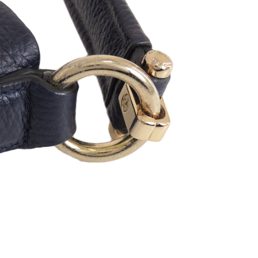 COACH Shoulder Bag 34312 leather Navy one belt 2WAY Women Used Authentic