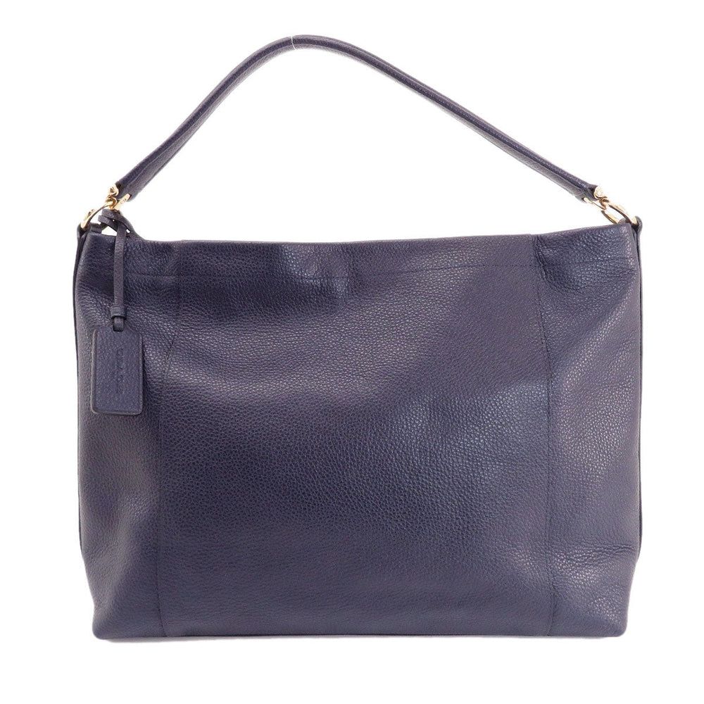 COACH Shoulder Bag 34312 leather Navy one belt 2WAY Women Used Authentic