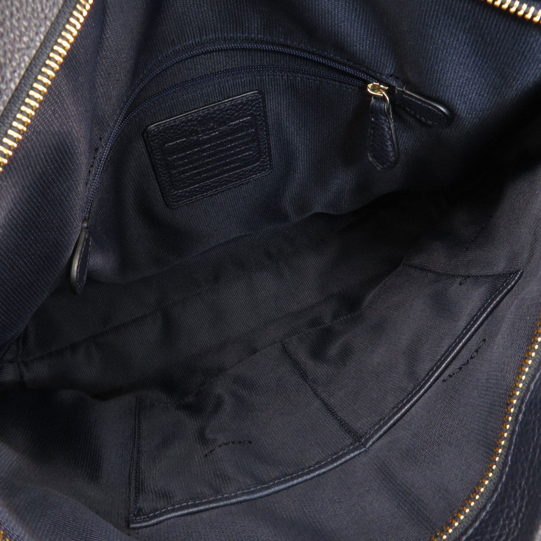 COACH Shoulder Bag 34312 leather Navy one belt 2WAY Women Used Authentic