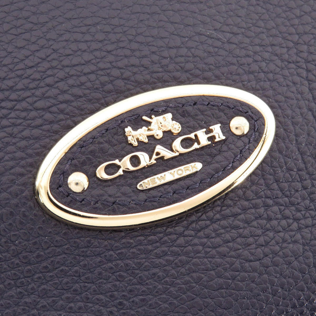 COACH Shoulder Bag 34312 leather Navy one belt 2WAY Women Used Authentic