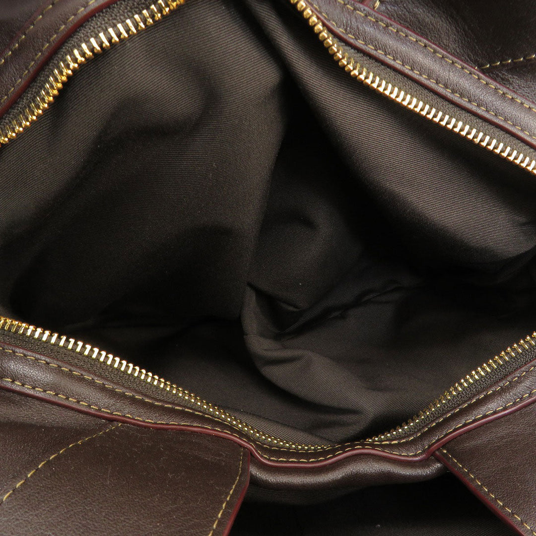 COACH Tote Bag F57612 Canvas, Leather Brown Signature Women Used Authentic