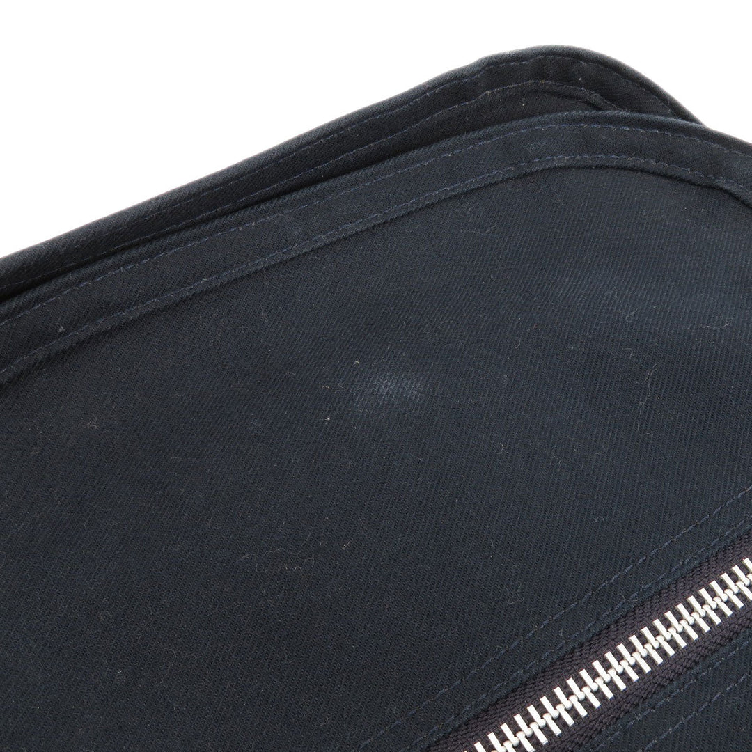 PORTER Shoulder Bag canvas Navy logo Women Used Authentic