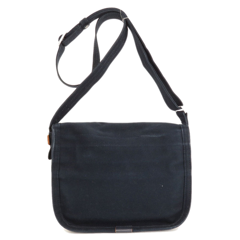 PORTER Shoulder Bag canvas Navy logo Women Used Authentic