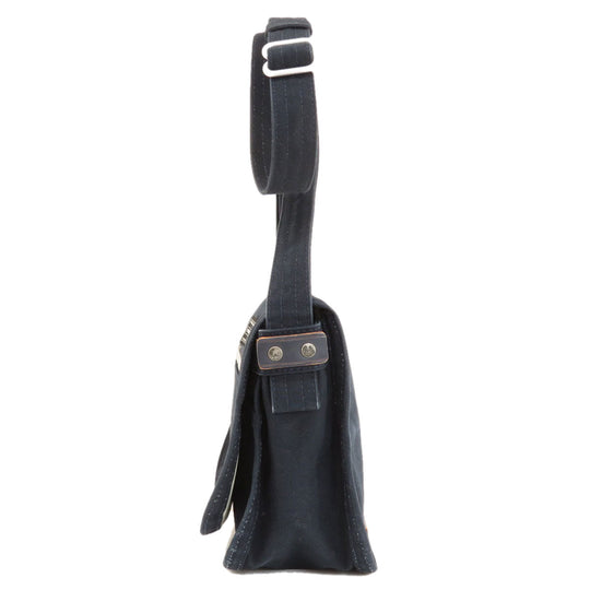 PORTER Shoulder Bag canvas Navy logo Women Used Authentic