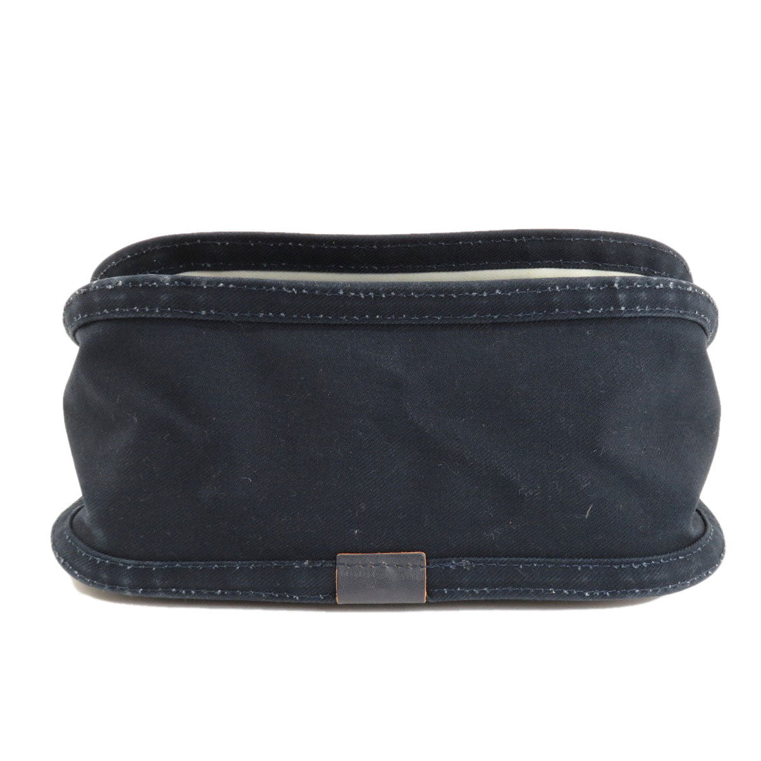 PORTER Shoulder Bag canvas Navy logo Women Used Authentic