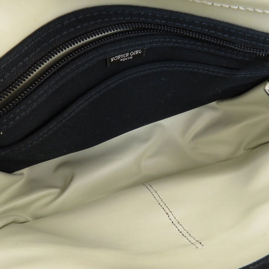 PORTER Shoulder Bag canvas Navy logo Women Used Authentic