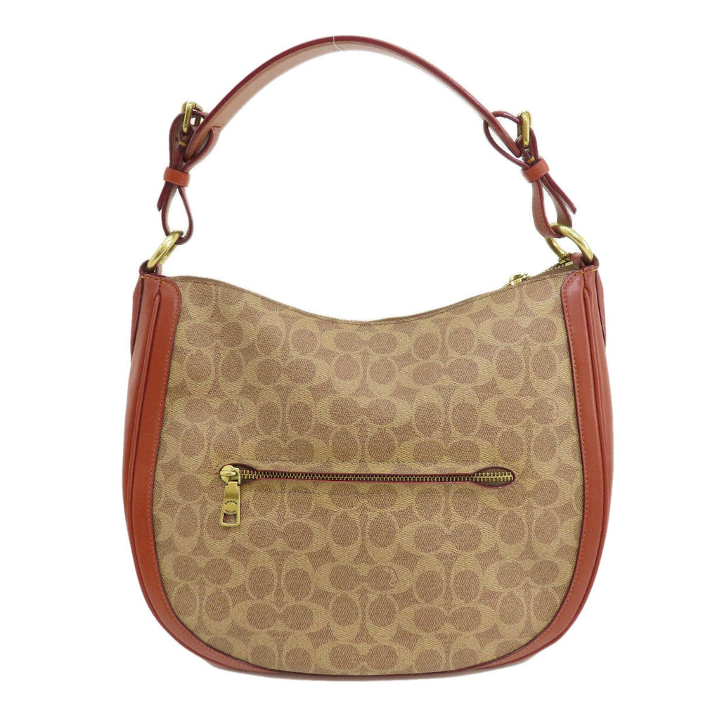COACH Handbag 38580 PVC Brown Sutton Hobo Signature 2WAY Women Used Authentic