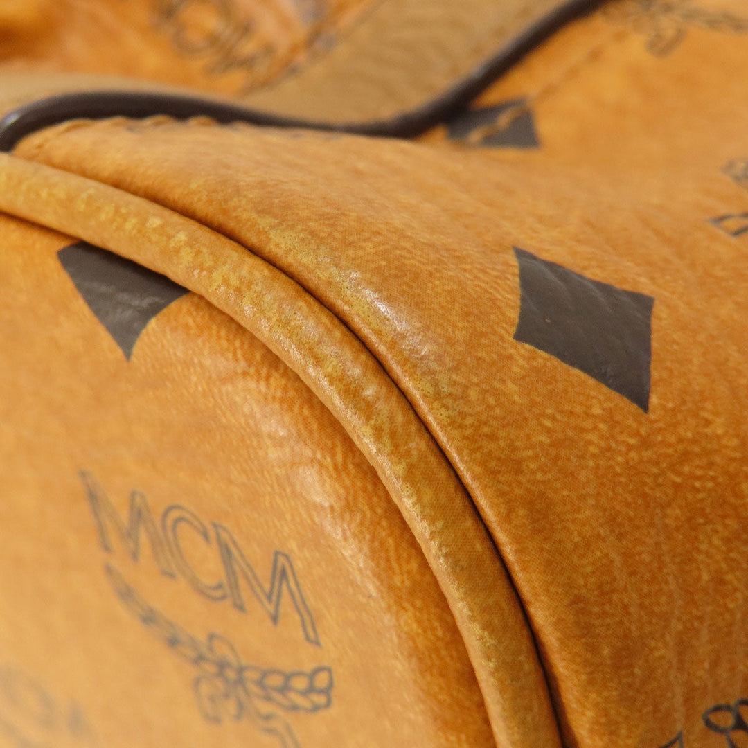 MCM Tote Bag PVC Brown 2WAY Women Used Authentic