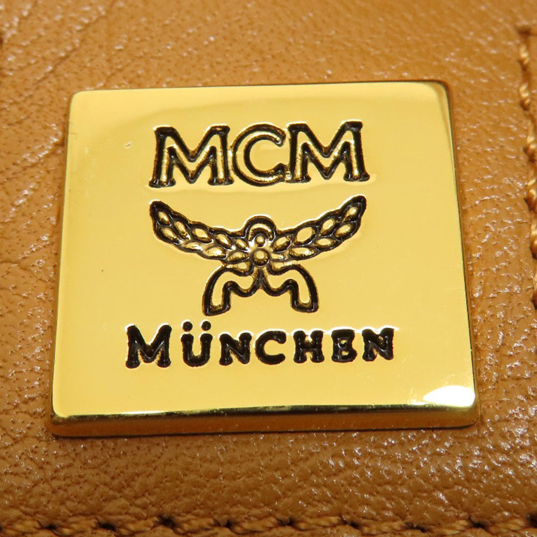 MCM Tote Bag PVC Brown 2WAY Women Used Authentic