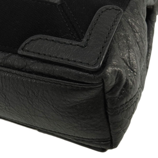 BALENCIAGA Handbag 390346 leather black Navy Cabas XS 2WAY Women Used Authentic