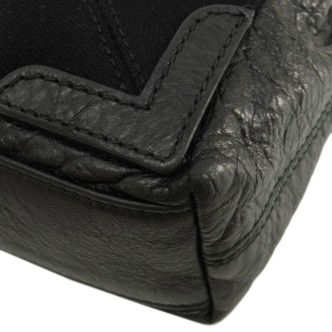 BALENCIAGA Handbag 390346 leather black Navy Cabas XS 2WAY Women Used Authentic