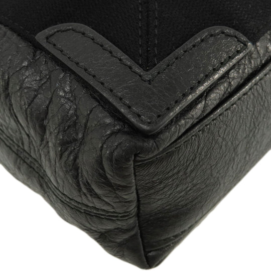 BALENCIAGA Handbag 390346 leather black Navy Cabas XS 2WAY Women Used Authentic