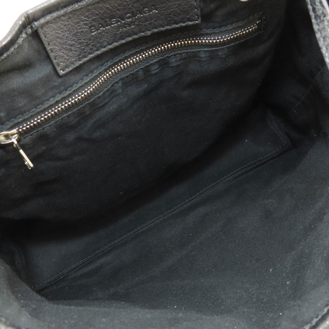 BALENCIAGA Handbag 390346 leather black Navy Cabas XS 2WAY Women Used Authentic