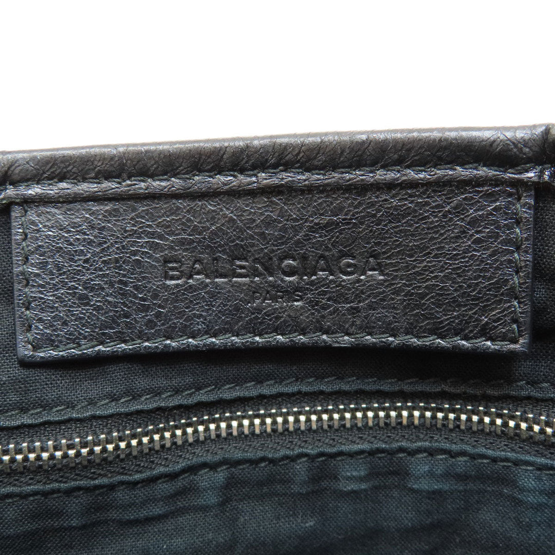 BALENCIAGA Handbag 390346 leather black Navy Cabas XS 2WAY Women Used Authentic
