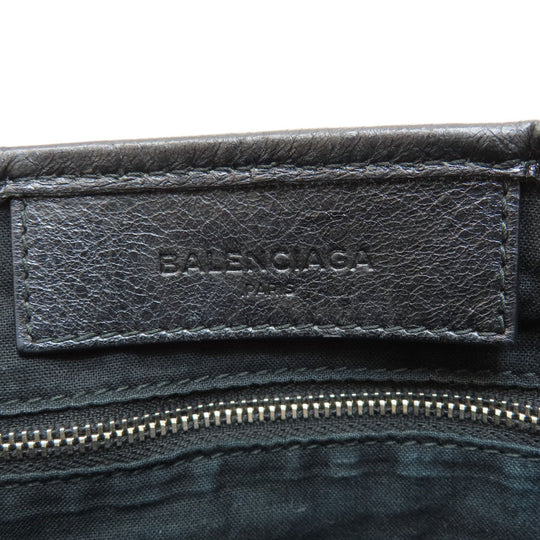 BALENCIAGA Handbag 390346 leather black Navy Cabas XS 2WAY Women Used Authentic