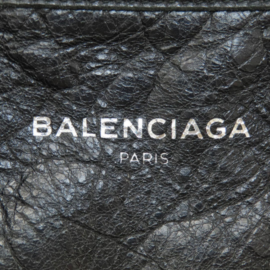 BALENCIAGA Handbag 390346 leather black Navy Cabas XS 2WAY Women Used Authentic
