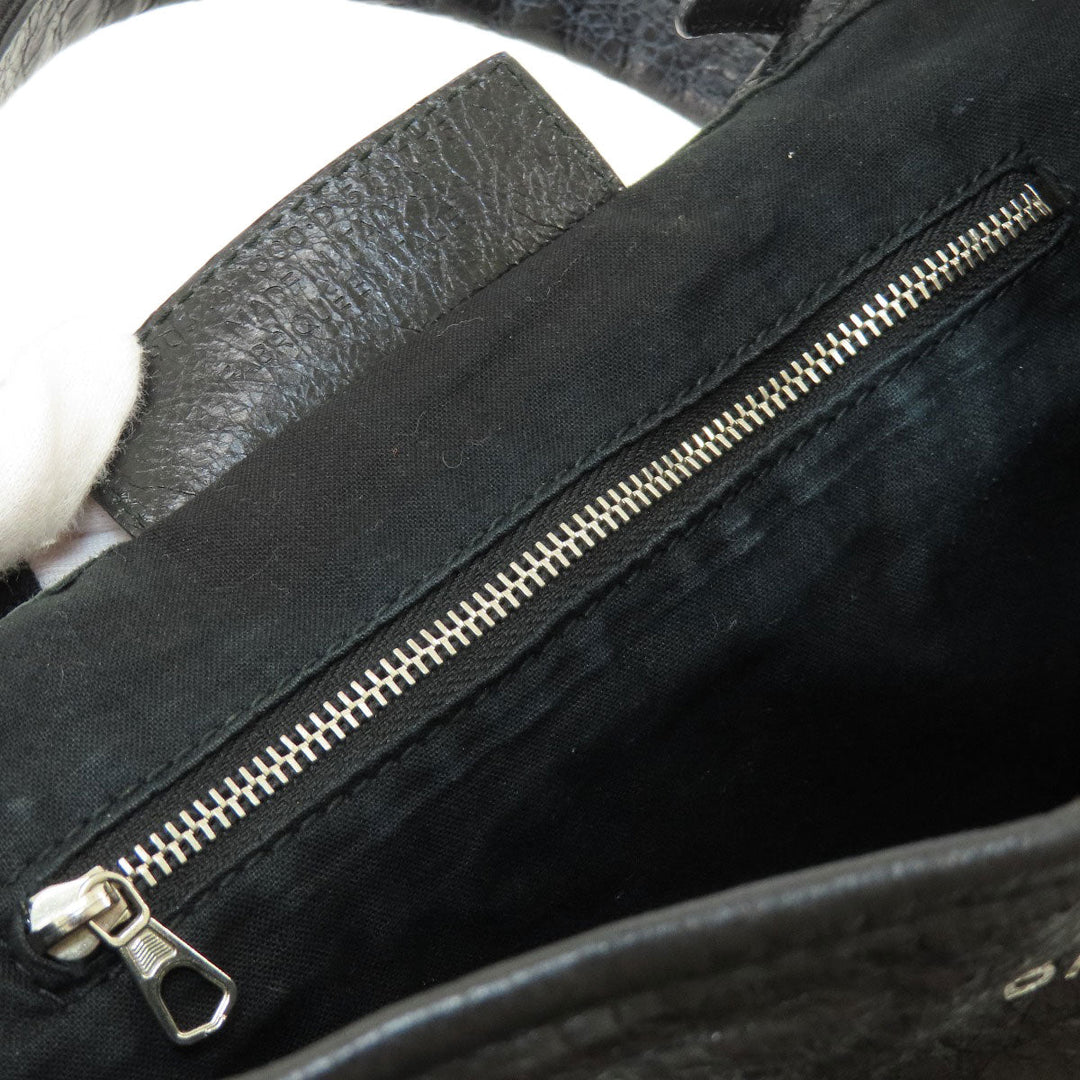 BALENCIAGA Handbag 390346 leather black Navy Cabas XS 2WAY Women Used Authentic