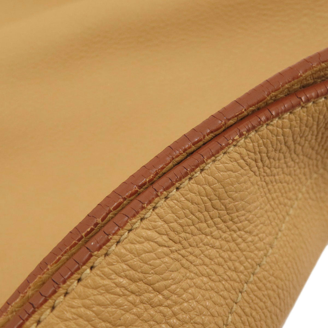 PRADA Tote Bag leather beige logo one belt Women Used Authentic