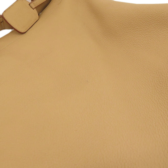 PRADA Tote Bag leather beige logo one belt Women Used Authentic