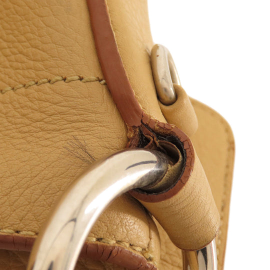 PRADA Tote Bag leather beige logo one belt Women Used Authentic