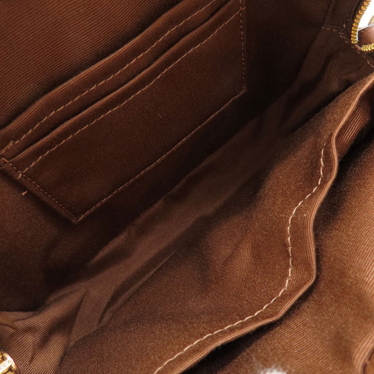 COACH Shoulder Bag 91677 PVC Brown Signature Women Used Authentic