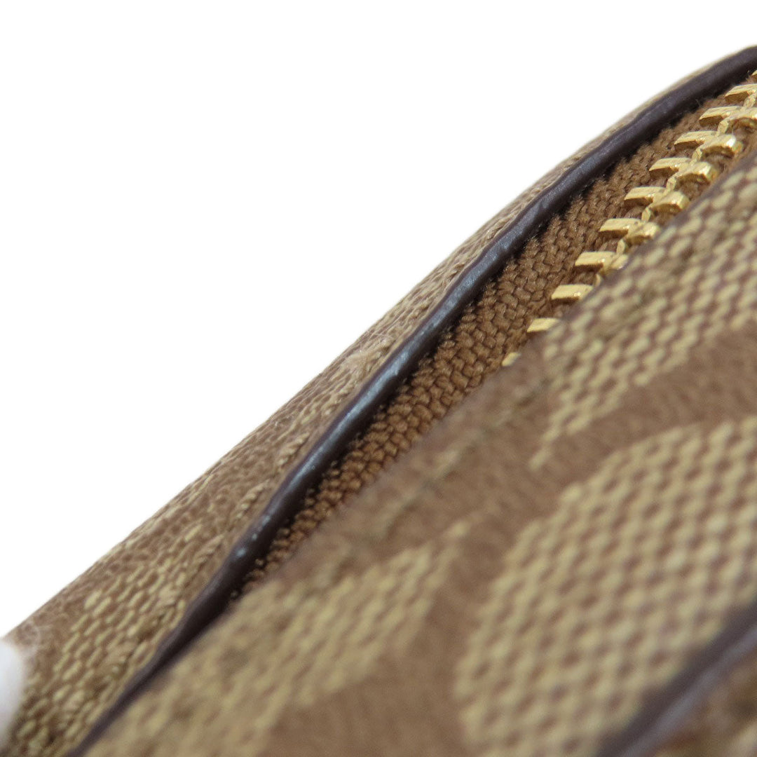 COACH Shoulder Bag 91677 PVC Brown Signature Women Used Authentic