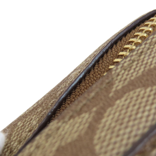 COACH Shoulder Bag 91677 PVC Brown Signature Women Used Authentic