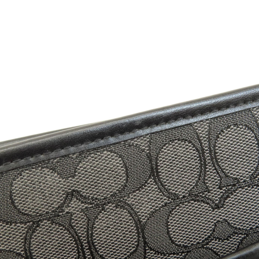 COACH Shoulder Bag F58285 Canvas, Leather gray Long Shoulder Signature Women Used Authentic