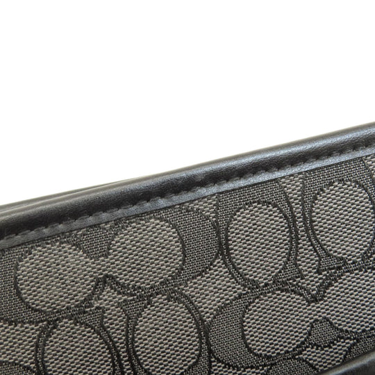 COACH Shoulder Bag F58285 Canvas, Leather gray Long Shoulder Signature Women Used Authentic