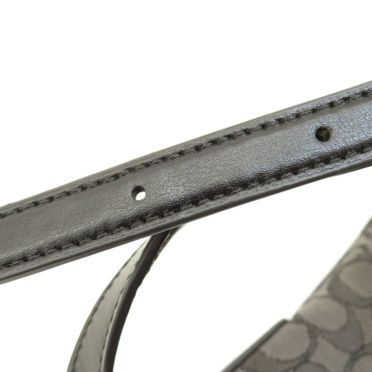 COACH Shoulder Bag F58285 Canvas, Leather gray Long Shoulder Signature Women Used Authentic