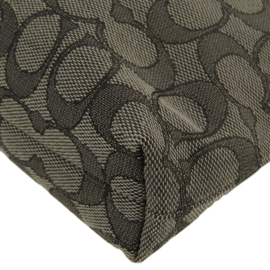 COACH Shoulder Bag F58285 Canvas, Leather gray Long Shoulder Signature Women Used Authentic